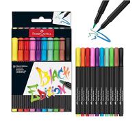 Faber-Castell Rotuladores Black Edition 116451 - Punta de pincel, 10 unidades, colores surtidos