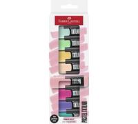 FABER-CASTELL - Set de rotuladores TXTLNR, 8 rotuladores en tonos pastel | Subrayadores compactos con punta en cuña y 8 delicados colores pastel, mini subrayadores para niños y adultos