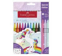 Faber-Castell: Set de rotuladores Unicornio con pegatina de purpurina - 10 + 3 piezas