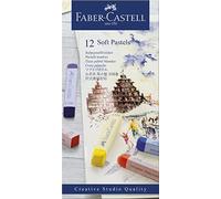 Faber-Castell Tizas pastel blandas Creative Studio 128312, 12 colores surtidos en estuche de cartón