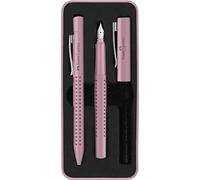 Faber-castell - set escritura grip rose shadows, pluma y bolígrafo