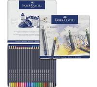 FABER-CASTELL - Set lápices Goldfaber 24, mina de tiza al óleo | Lápices permanentes con mina de tiza al óleo, resistentes al borrado y al agua, a prueba de roturas