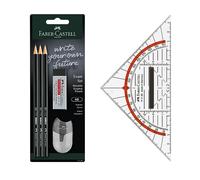 FABER-CASTELL - Set para exámenes con escuadra, lápices y accesorios