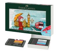 Faber-Castell Set de rotuladores de tinta china LONDRES Estuche metálico 12 pzas Verde oscuro