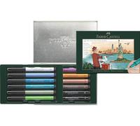 FABER-CASTELL Set de rotuladores de tinta china de 12 piezas Pitt Artist Pen verde oscuro
