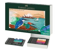 Faber-Castell Estuche de metal 267138 con 12 rotuladores Pitt Artist Multicolor Sydney