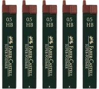 Faber-Castell Minas de Recambio Super-Polimer 0.5 HB - Paquete de 5 x 12 Unidades