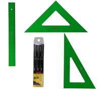 Faber Castell Técnico - Regla 813-30 Cms + Escuadra 566-25 Cms + Cartabón 666-25 Cms-Tres Rotuldores Calibrados-Indicado para uso escolar y profesional