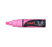 Faber-Castell uni-ball 186428 - Marcador de tiza y ventana con punta en cuña de 8 mm, rosa fluorescente