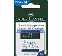 Faber-Castell - Vaso de tinta, color azul cobalto Tintenpatronen Standard 3x6er