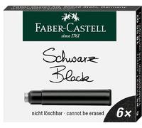 Faber-Castell - Vaso de tinta, color Negro Tintenpatrone Standard 6er