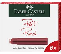 Faber-Castell - Vaso de tinta, color rojo Tintenpatrone Standard 6er