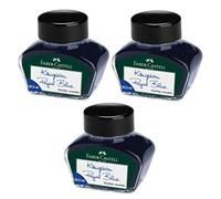 Faber-Castell Vaso de tinta para instrumentos de escritura (3 unidades, color azul real, tintero de 62,5 ml)
