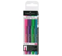 Faber-Castell1554 05 - Set de 4 bolígrafos (punta de fibra, 0,8 mm), color rosa, morado, verde y turquesa