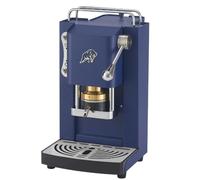 FABER COFFEE MACHINES 3.0 Pro Essential - Cafetera ESE 44 mm compacta con bidón de cristal, soporte para cápsulas extraíble y prensa ajustable de latón (azul marino, cromo)