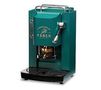 FABER COFFEE MACHINES | Modelo Pro Deluxe | Cafetera Cápsula de café ese 44 mm | Color verde británico acabados cromados | Latón Pressacialda