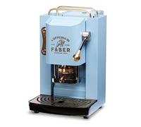 FABER COFFEE MACHINES | Modelo Pro Deluxe | Cafetera monodosis ese 44 mm | Acabados latonado | Prensacialda de latón ajustable | electroválvula de serie (TURQUOISE)