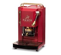 FABER COFFEE MACHINES | Modelo Pro Mini Deluxe | Cafetera monodosis ese 44 mm | | Prensacialda de latón ajustable (CHERRY RED)