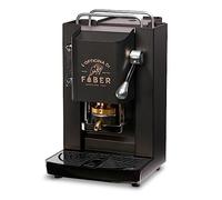 FABER COFFEE MÁQUINES | Modelo Pro Deluxe | Cafetera de cápsulas ese 44mm | Color mate negro acabado cromado | Pressacialda latón