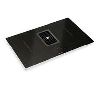 Faber GALILEO SMART BK GLASS A830 - 340.0577.694 Placa de cocción con campana extractora integrada Empotrable | Clase energética A | Encimera de vidrio negro, 4 zonas, campana integrada, capacidad 700