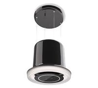 Faber GLOW BK GLOSS KL - 345.0541.005 Campana extractora Isla | Clase energética A | Campana de isla con acabado en negro brillante, diseño cilíndrico, sistema Up & Down, 70 cm de ancho