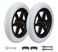 FABIIA Conjunto de Ruedas Traseras para Silla de Ruedas de 12 Pulgadas, 12 1/2 X 2 1/4, Ruedas de Repuesto, Neumático Sólido Gris, Accesorios de Rueda Trasera para Sillas de Ruedas Manuales, Rodamient