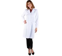 Fabiola Amor, Bata Blanca Laboratorio Mujer, Bata Médico, Bata Sanitaria Manga Larga, Uniforme y Ropa de Trabajo Profesional, Fabricado en España (Talla S)