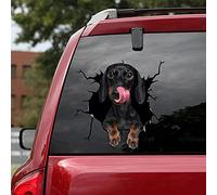 fabisup Pegatina 3D para coche, diseño de perro salchicha, decoración de coche, SUV, ventana, vidrio, decoración personalizada, calcomanía para nevera, inodoro.