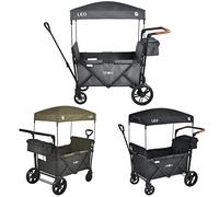 FableKids Carro Plegable Leo X2Lite con Techo | Carro Plegable | Carga hasta 20 kg por Asiento | Arnés de 5 Puntos | Ruedas 360° | Freno de Pie | Oxford 600D| FossilGrey