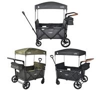 FableKids Carro Plegable Leo X4Lite con Techo | Carro Plegable | Carga hasta 20 kg por Asiento | Arnés de 5 Puntos | Ruedas 360° | Freno de Pie | Oxford 600D| Gris Fósil