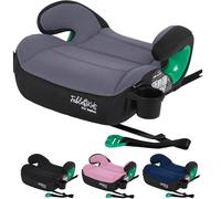 FableKids Isofix - Asiento elevador para niños (3 puntos, asiento elevador de hasta 12 años, 125 - 150 cm, con portavasos, ECE R129/03), color gris
