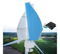 Fablestoryem 12000W Turbina Eólica Vertical, 2 Aspas 12V 24V 48V Eje de Levitación Magnética Helicoidal, Turbina Eólica Vertical con Controlador MPPT, Adecuada para Uso Doméstico en Fábricas,D-24V