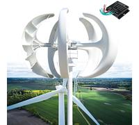 Fablestoryem Generador de Turbina Eólica Vertical Sin Ruido de 12000W, 12V 24V 48V 110V 220V, Kit de Generador de Turbina Eólica Vertical, con Controlador para Uso Doméstico Residencial,White220V