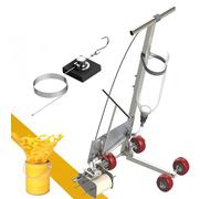 Fablestoryem Máquina Rociadora de Pintura para Franjas de 4 Ruedas, Delineador de Líneas de Pintura de Empuje Manual, Ancho de 5-15 cm, para Pintar Franjas en Suelo, Campo Deportivo, Estacionamiento