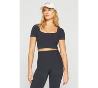 Fabletics Sleek Seamless Scoop Neck Short-sleeve Top Midnight Talla: M REG | Camisetas de Seda Outlet | Mujer