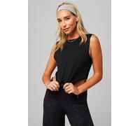 Fabletics Women's Camiseta cropped twist Dry-Flex Negro Plus Size XXL/1X