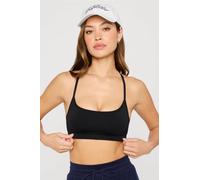Fabletics Women's Sujetador de tiras de bajo impacto Sleek Seamless Negro Size XL