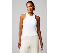 Fabletics Women's Top con sujetador incorporado acanalado Blanco Size XXS
