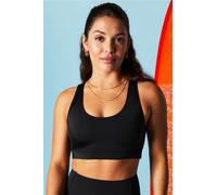 Fabletics Women's Top de bikini deportivo shaping con espalda nadadora Naranja/Negro Size XS