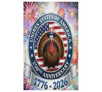 Fabpuro Paños de cocina de 45 x 72 cm, paños de cocina suaves y absorbentes de microfibra de secado rápido para baño, decoración del hogar, 250 aniversario, pavo, paquete de 4
