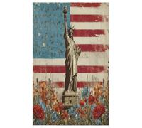Fabpuro Paños de cocina de 45 x 72 cm, paños de cocina suaves y absorbentes de microfibra de secado rápido, toalla de mano para baño, decoración del hogar, bandera americana vintage, estatua de la