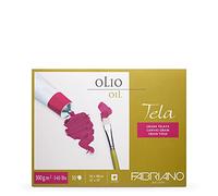 Unbekannt Fabriano Tela-Papel de Pintura al óleo con Estructura de Lino, 300 g/m2, 36 x 48 cm, 10 Hojas, Bloc de 4 Caras, sin ácidos y Resistente al envejecimiento, Blanco