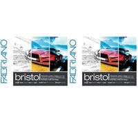 Fabriano Bloc Bristol 21 x 29,7 cm 250 g 20 hojas lisas (Paquete de 2)