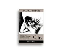 Fabriano Honsell 19100497 Toned Clay - Bloc de dibujo (DIN A4, 50 hojas, 120 g/m², 15% algodón, superficie natural, para todas las técnicas secado, color gris
