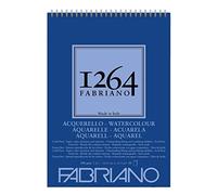 Fabriano Honsell 19100650 Watercolour-Bloc de Dibujo con Espiral 1264, 300 g/m², DIN A3, 30 Hojas de Papel Satinado de Grano Medio, sin ácidos, para Todas Las técnicas de Secado, Blanco