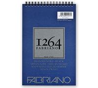 Fabriano Honsell 19100651 Disegno Nero-Bloc de Dibujo con Espiral 1264, 200 g/m², DIN A5, 20 Hojas de Papel Satinado Negro con Grano Medio, sin ácidos, para Todas Las técnicas de Secado