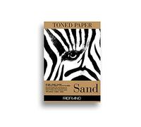 Fabriano Honsell Toned Sand 19100496 - Bloc de dibujo, DIN A4, 50 hojas, 120 g/m², papel dibujo color arena con 15% algodón, superficie natural, para todas las técnicas secado