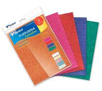 Fabriano pack de 5 cartulinas de purpurina en colores básicos, tamañ