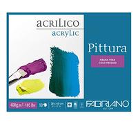 Fabriano Pittura Paquete de 10 hojas de papel de dibujo 400 g 30 x 40 cm blanco