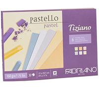 Fabriano Bloc de papel Tiziano – 30 hojas, 6 colores suaves (A4, 160 g/m²)